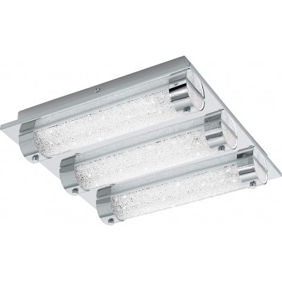 Lâmpada de teto Eglo 7W 4000K Luz neutra. 35×35 cm. Foco triplo Aço e vidro. Cor cromado
