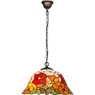 206,95 € Free Shipping | Hanging lamp Conical Shape 130×40 cm. Chain suspension. Floral design Living room, bedroom and lobby. Design Style. Crystal