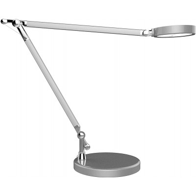 213,95 € Free Shipping | Desk lamp 5W 5000K Neutral light. Round Shape 53×21 cm. Dimmable and articulable LED Living room, dining room and bedroom. Modern and industrial Style. Steel, Aluminum and PMMA. Silver Color