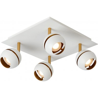 室内射灯 20W 正方形 形状 32×32 cm. 4个可调LED聚光灯 客厅, 饭厅 和 卧室. 现代的 风格. 金属. 白色的 颜色