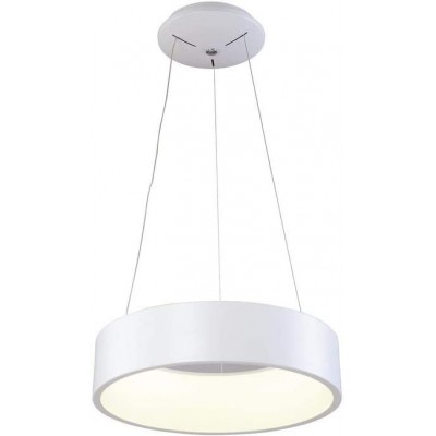 Lampe à suspension 36W Façonner Ronde 60×60 cm. LED Salle, salle à manger et chambre. Aluminium. Couleur blanc