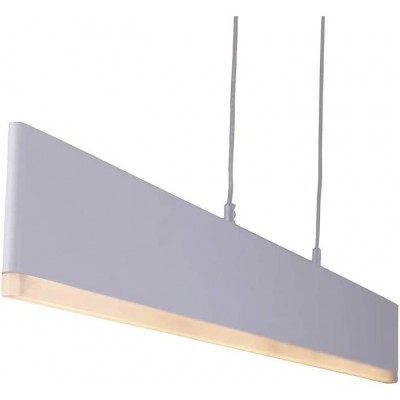 Lampada a sospensione 24W Forma Estesa 120×7 cm. LED Sala da pranzo, camera da letto e atrio. Alluminio. Colore bianca
