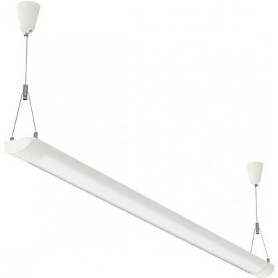Lâmpada pendurada 36W Forma Alongada 120×9 cm. LED Sala de estar, sala de jantar e salão. Metais. Cor branco