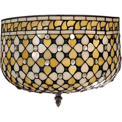 Lampada da soffitto Forma Cilindrica 30×30 cm. Soggiorno, camera da letto e atrio. Stile design. Alluminio e Cristallo. Colore marrone