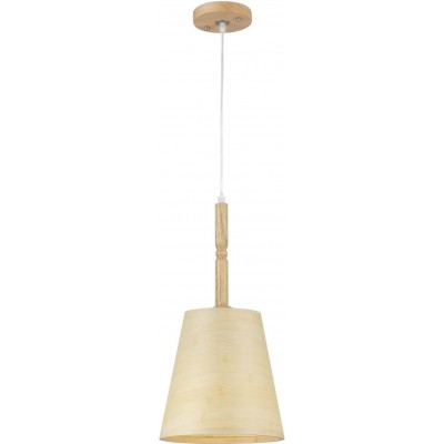 Lampe à suspension Façonner Conique 50×24 cm. Salle à manger, chambre et hall. Cristal. Couleur beige