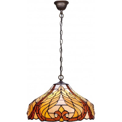 Hanging lamp Conical Shape 45×45 cm. Suspension chain fastening Dining room, bedroom and lobby. Design Style. Crystal. Brown Color