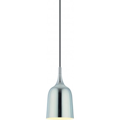 Lampada a sospensione 60W Forma Cilindrica 45×27 cm. Soggiorno, camera da letto e atrio. Acciaio. Colore cromato