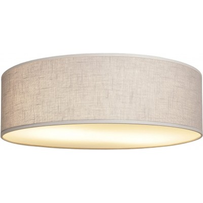 192,95 € Free Shipping | Ceiling lamp 46W Cylindrical Shape 41×41 cm. Living room, dining room and lobby. Steel and Textile. Gray Color