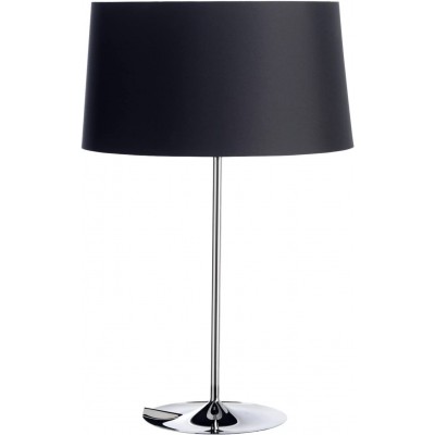 Lampada da tavolo Forma Cilindrica 50×42 cm. Soggiorno, camera da letto e atrio. Acciaio e Tessile. Colore nero