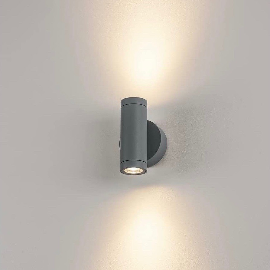 169,95 € Envio grátis | Lâmpada de exterior 12W 3000K Luz quente. 15×10 cm. LED bidirecional Alumínio e vidro. Cor antracite