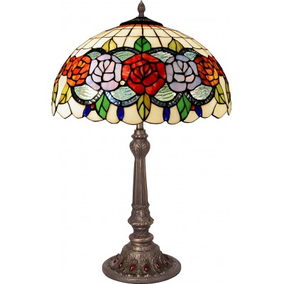 Lámpara de sobremesa 60W Forma Esférica 58×40 cm. Diseño floral Comedor, dormitorio y vestíbulo. Estilo diseño. Cristal