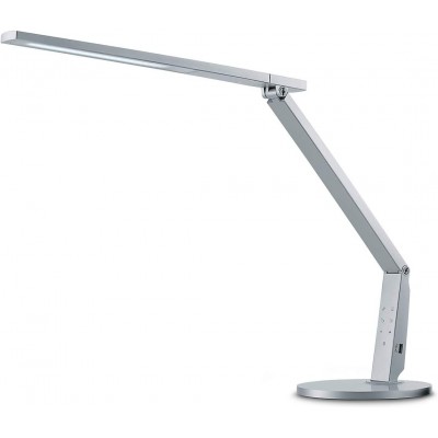 Lampada da scrivania 10W 55×23 cm. LED articolabile Abs, pmma e metallo. Colore argento