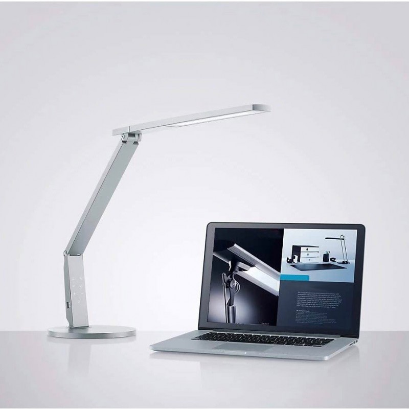 252,95 € Free Shipping | Desk lamp 10W Extended Shape 55×23 cm. Articulable LED Living room, dining room and lobby. ABS, PMMA and Metal casting. Silver Color