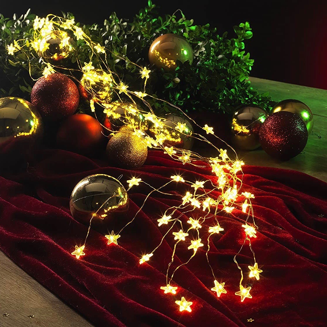 192,95 € Envio grátis | Tira e mangueira de LED 5W LED Cadeia de tiras de LED. design em forma de estrela Pmma. Cor dourado