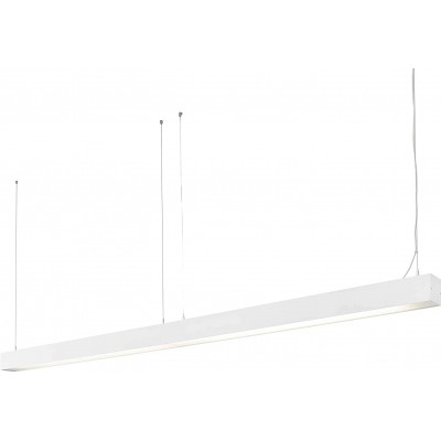 Lámpara colgante 26W Forma Alargada 103×13 cm. LED Salón, comedor y vestíbulo. Aluminio, Cristal y Metal. Color blanco
