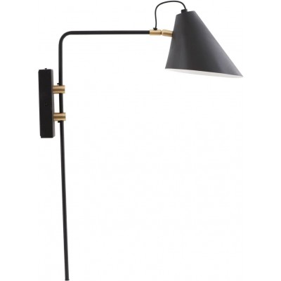 Настенный светильник для дома Коническая Форма Ø 20 cm. Гостинная, столовая и спальная комната. Промышленное Стиль. Металл. Чернить Цвет