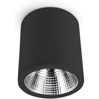 167,95 € 免费送货 | 室内射灯 圆柱型 形状 25×19 cm. LED 客厅, 饭厅 和 卧室. 铝. 黑色的 颜色