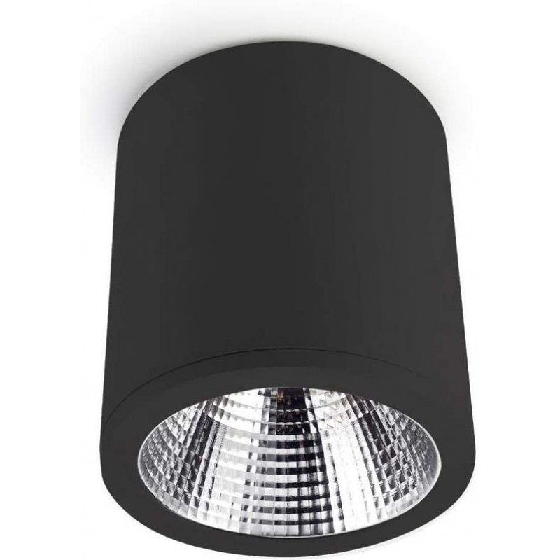 167,95 € Free Shipping | Indoor spotlight Cylindrical Shape 25×19 cm. LED Living room, dining room and bedroom. Aluminum. Black Color
