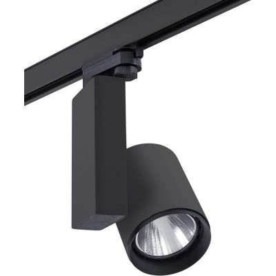 室内射灯 圆柱型 形状 28×18 cm. 可调 LED。安装在轨道系统中 客厅, 卧室 和 大堂设施. 铝. 黑色的 颜色