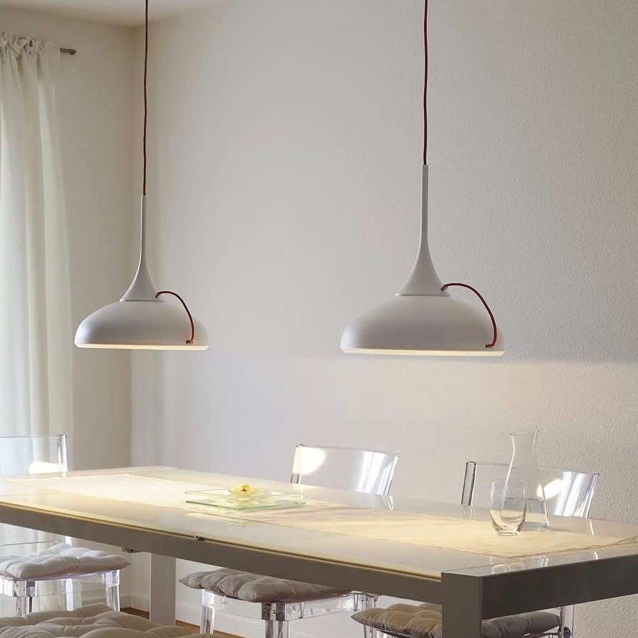 202,95 € Envio grátis | Lâmpada pendurada 7W 46×39 cm. Aço. Cor branco