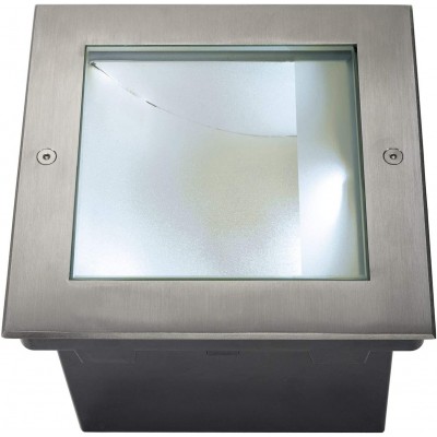 189,95 € Envio grátis | Lâmpada de exterior 34W 4000K Luz neutra. 26×26 cm. Foco LED embutido Aço inoxidável, aço inoxidável 316 e vidro. Cor cinza