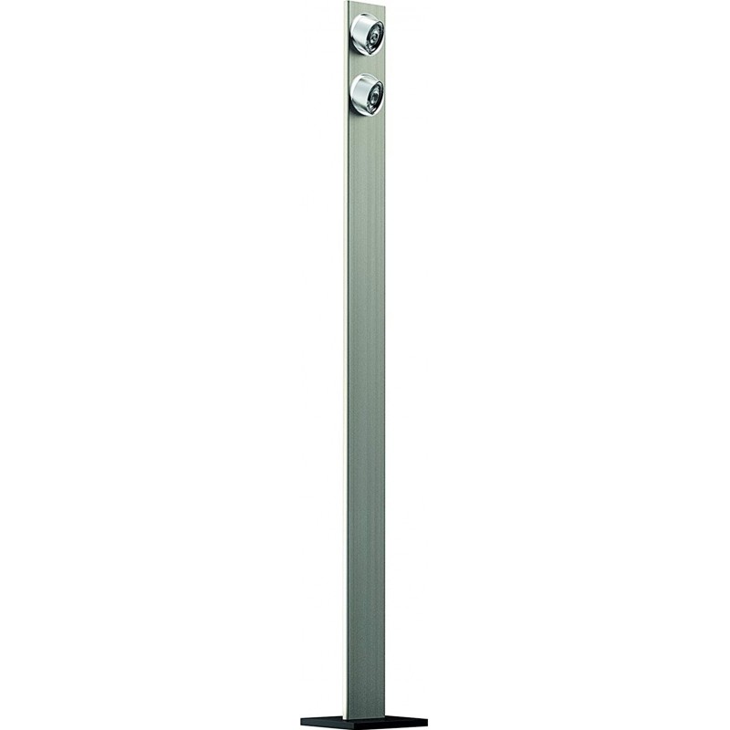 249,95 € Free Shipping | Floor lamp 12W 2700K Very warm light. Extended Shape 140×18 cm. Double LED spotlight Living room, dining room and bedroom. Aluminum. Aluminum Color