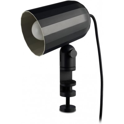 Настольная лампа Цилиндрический Форма 26×23 cm. Зажим Гостинная, столовая и спальная комната. Алюминий. Серый Цвет