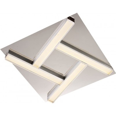 Deckenlampe 16W Quadratische Gestalten 40×40 cm. LED Wohnzimmer, esszimmer und schlafzimmer. Modern Stil. Verchromtes Metall. Silber Farbe