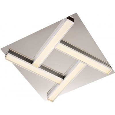 166,95 € Spedizione Gratuita | Lampada da soffitto 16W 40×40 cm. LED Metallo cromato. Colore argento