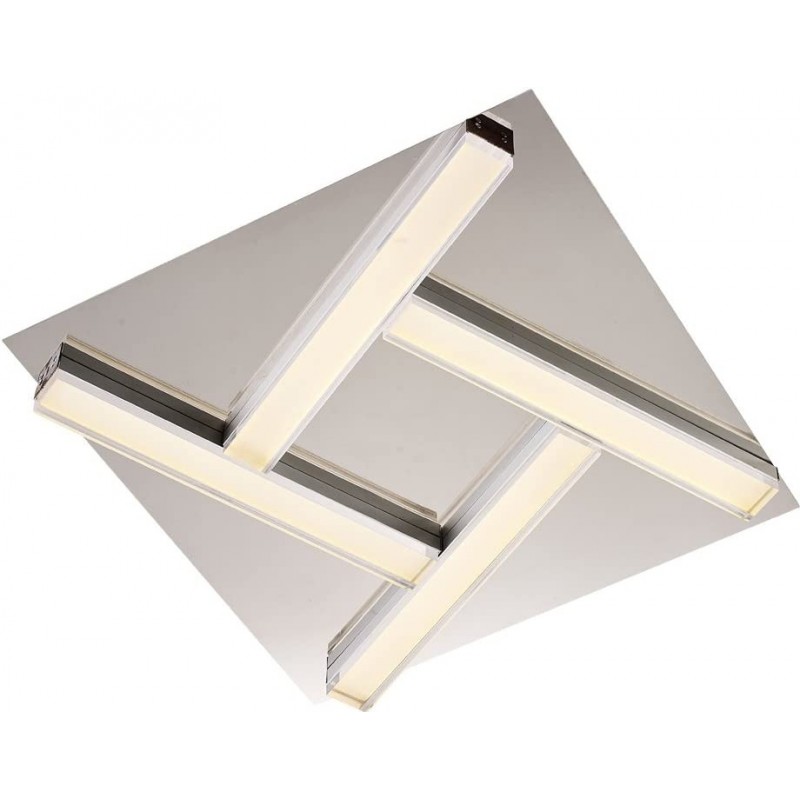 166,95 € Free Shipping | Ceiling lamp 16W 40×40 cm. LED Chromed metal. Silver Color