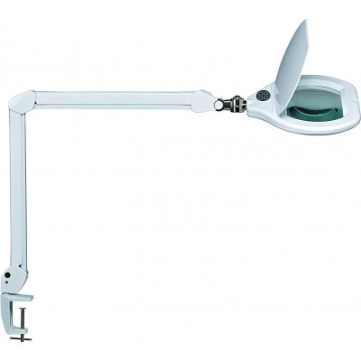 268,95 € Free Shipping | Technical lamp 17W 84×51 cm. Articulated magnifying glass with LED lighting. clamp clamp Pmma and metal casting. White Color