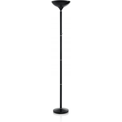 Lámpara de pie Forma Alargada LED Salón, comedor y dormitorio. Acero y Vidrio. Color negro