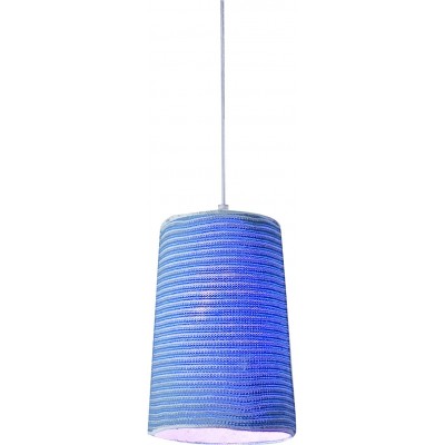 Lâmpada pendurada 5W Forma Cilíndrica 148×12 cm. Sala de estar, sala de jantar e quarto. Resina. Cor azul