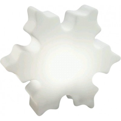 Meubles avec éclairage 16W LED 52×52 cm. Conception en forme de flocon de neige Salle, salle à manger et chambre. PMMA. Couleur blanc