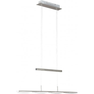 Lámpara colgante 4W Forma Alargada 150×120 cm. 4 focos Salón, comedor y vestíbulo. Estilo moderno. Acero. Color gris