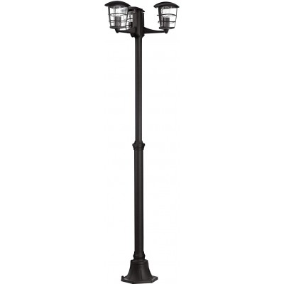 Floor lamp Eglo 60W Extended Shape 191 cm. Lamppost with 3 points of light Dining room, bedroom and lobby. Steel and Aluminum. Black Color
