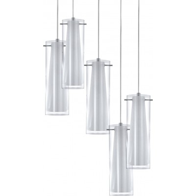 258,95 € Free Shipping | Hanging lamp Eglo 60W Cylindrical Shape 150×50 cm. 5 spotlights Living room, dining room and lobby. Modern Style. Metal casting