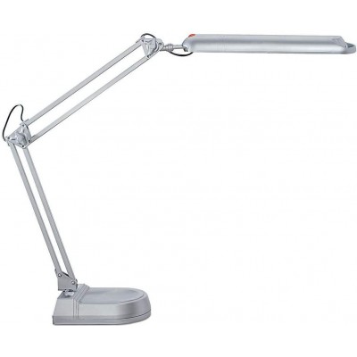 Lámpara de escritorio 9W 6500K Luz fría. Forma Alargada 45×20 cm. LED articulable Salón, comedor y dormitorio. PMMA. Color plata