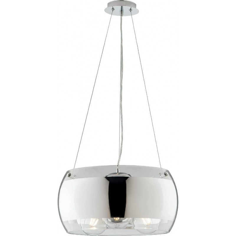184,95 € Free Shipping | Hanging lamp 60W Cylindrical Shape 120×40 cm. Halogen Dining room, bedroom and lobby. Modern Style. Crystal and Glass. Plated chrome Color
