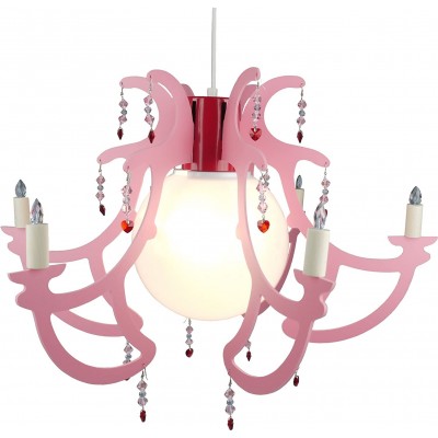 Lámpara de araña 60W 2700K Luz muy cálida. Ø 5 cm. Salón, comedor y dormitorio. PMMA. Color rosa