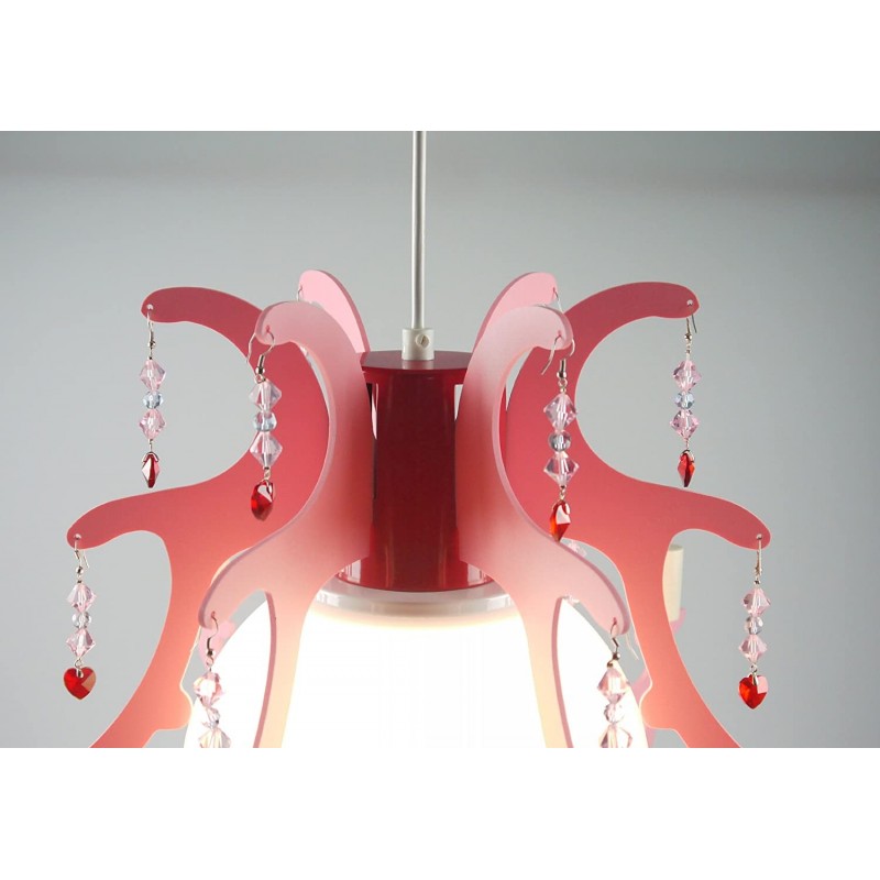146,95 € Free Shipping | Chandelier 60W 2700K Very warm light. Ø 5 cm. Living room, dining room and bedroom. PMMA. Rose Color