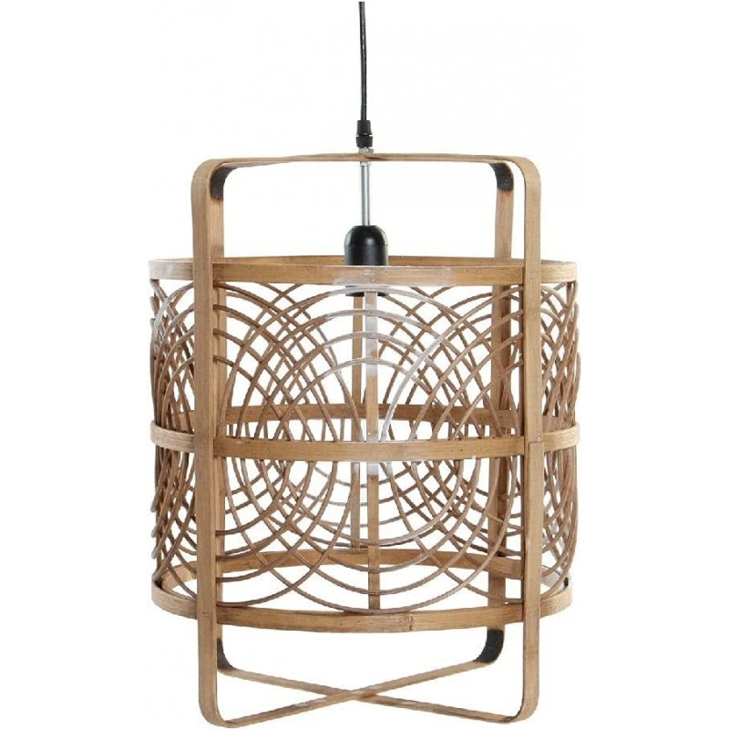 105,95 € Free Shipping | Hanging lamp 72×48 cm. Living room, dining room and bedroom. PMMA, Wood and Rattan. Brown Color