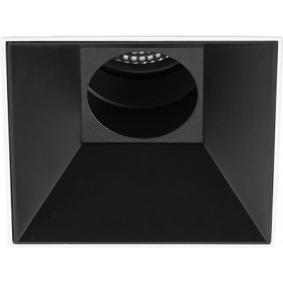 Foco para interior Forma Cuadrada 17×12 cm. Comedor, dormitorio y vestíbulo. Aluminio. Color negro