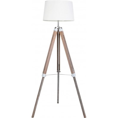 124,95 € Free Shipping | Floor lamp 60W Ø 20 cm. Placed on tripod Wood. White Color