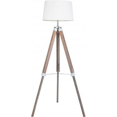 131,95 € Free Shipping | Floor lamp 60W Cylindrical Shape Ø 20 cm. Placed on tripod Living room, dining room and bedroom. Modern Style. Wood. White Color