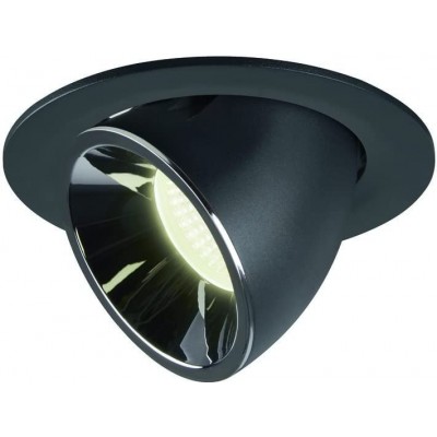 Illuminazione da incasso 25W Forma Rotonda 18×18 cm. LED regolabile Soggiorno, sala da pranzo e camera da letto. Alluminio. Colore nero