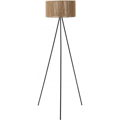 Lampada da pavimento 60W Forma Cilindrica 40×20 cm. Treppiede di bloccaggio Soggiorno, camera da letto e atrio. Stile moderno. Acciaio. Colore beige