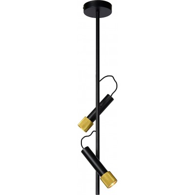 Lámpara colgante 12W Forma Alargada 84×19 cm. Doble foco LED orientable Salón, comedor y dormitorio. Estilo moderno. Metal. Color negro