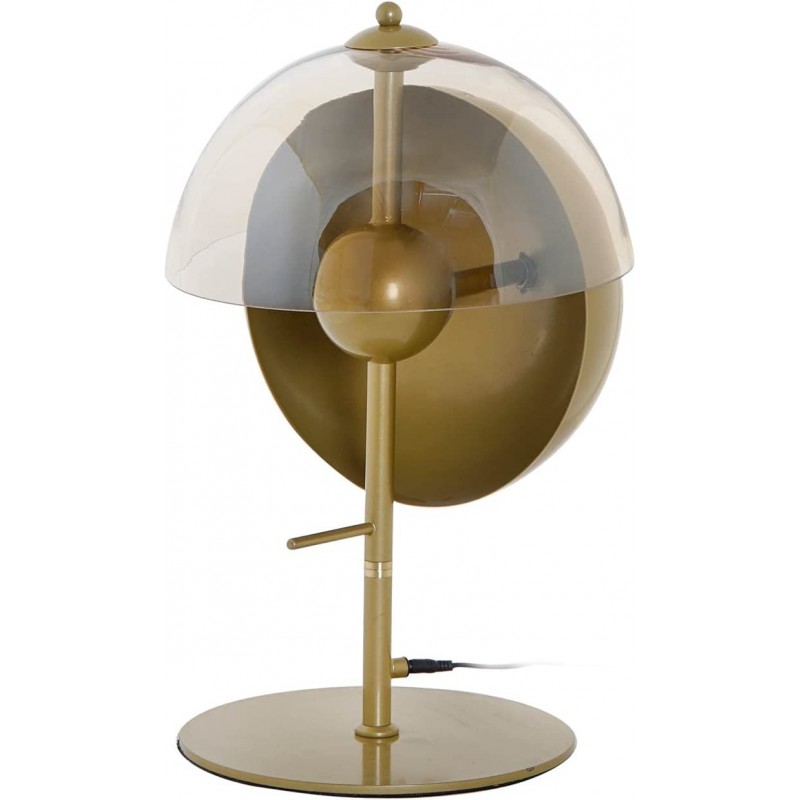 199,95 € Free Shipping | Table lamp Spherical Shape 50×33 cm. Living room, dining room and bedroom. Crystal, Metal casting and Glass. Beige Color
