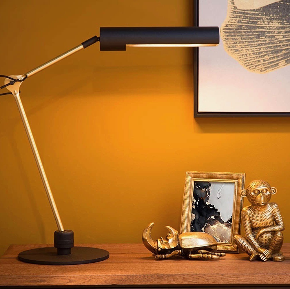 222,95 € Kostenloser Versand | Schreibtischlampe 25W 80×80 cm. Artikuliert Stahl. Schwarz Farbe